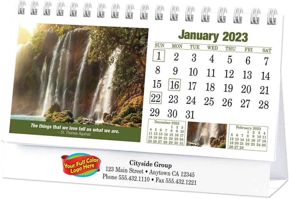 Calendrier de bureau d'inspirations en couleur complète