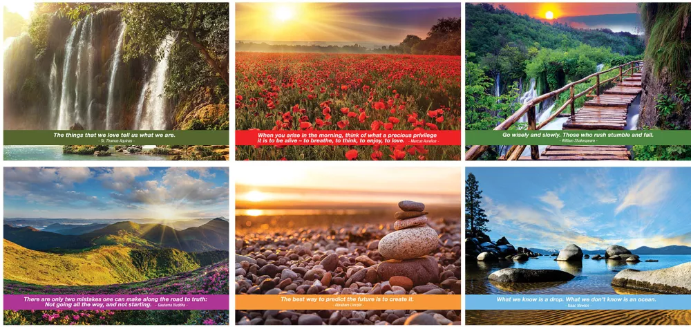 Calendrier de bureau d'inspirations en couleur complète