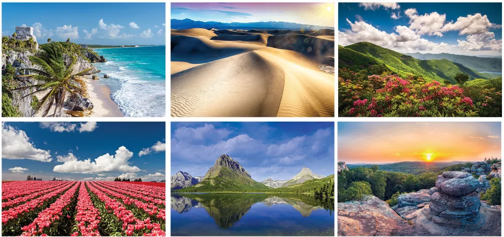 Calendrier de bureau panoramique de l'Amérique du Nord