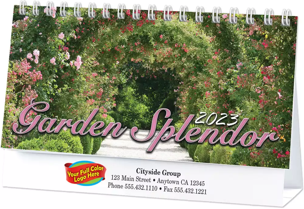 Calendrier de bureau Splendeur du jardin en couleur complète