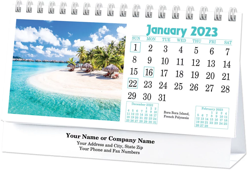 Calendrier de bureau Plages