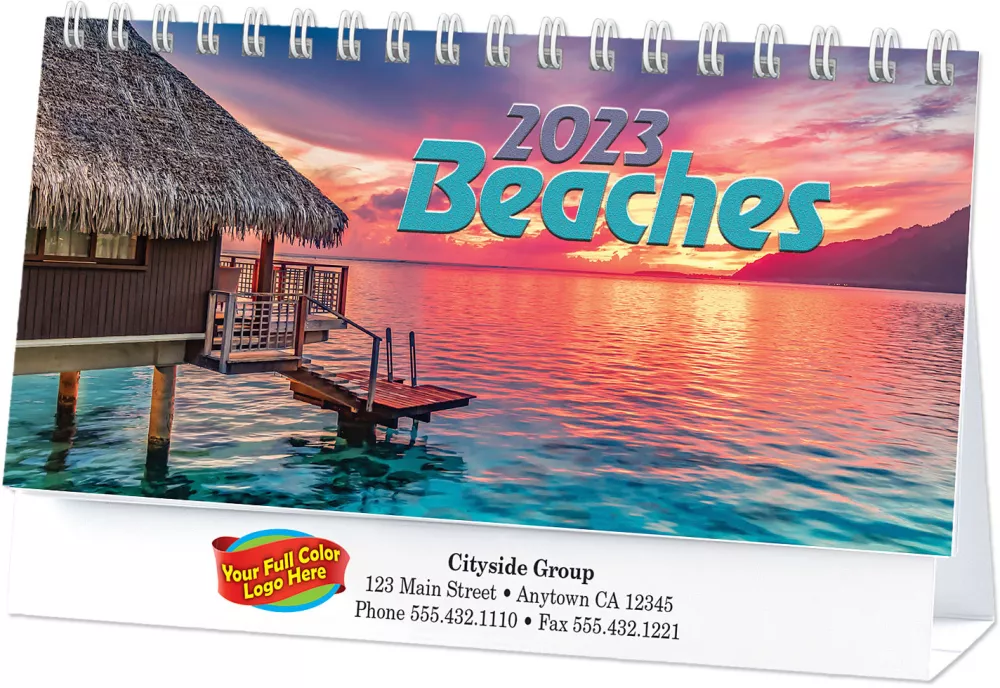 Calendrier de bureau en couleur complet des plages