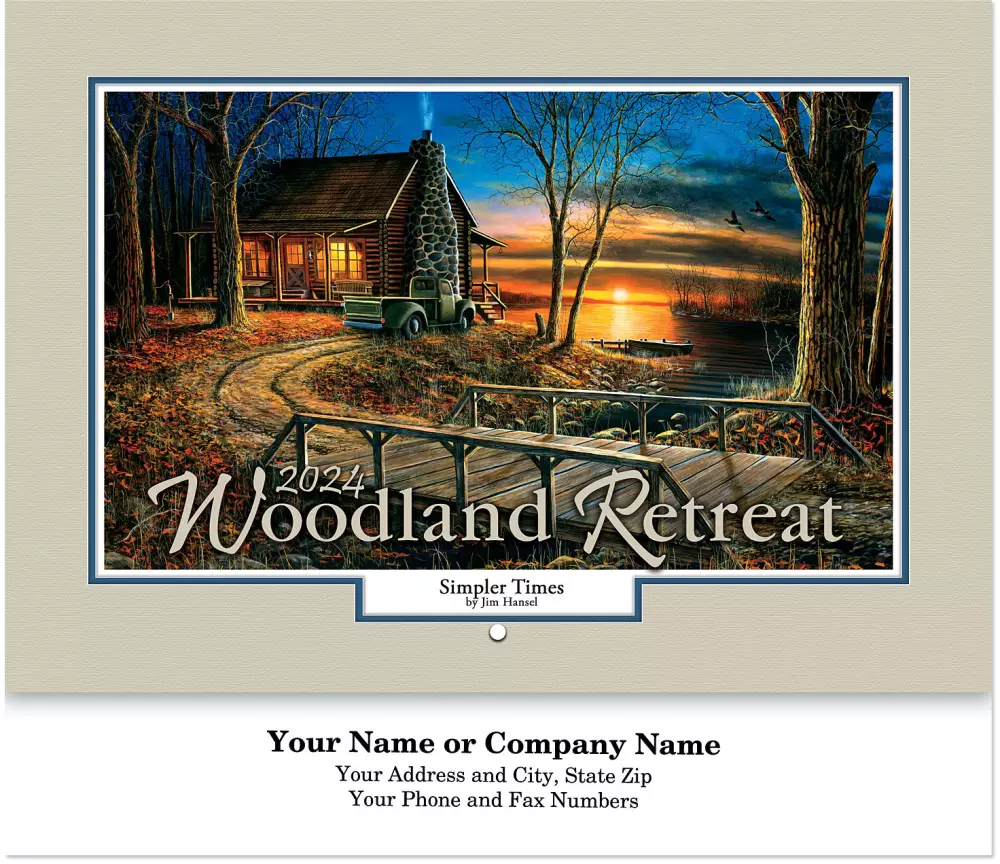 Calendrier mural agrafé pour retraite en forêt