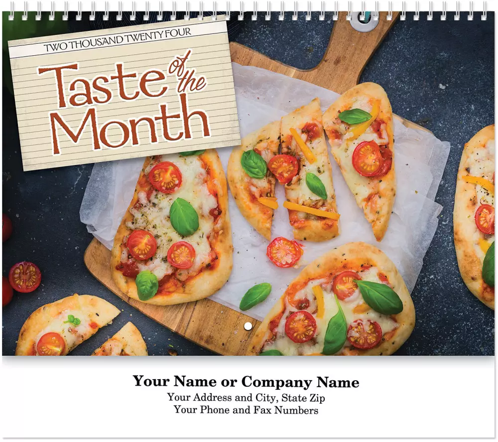 Calendrier mural en spirale du mois de la saveur