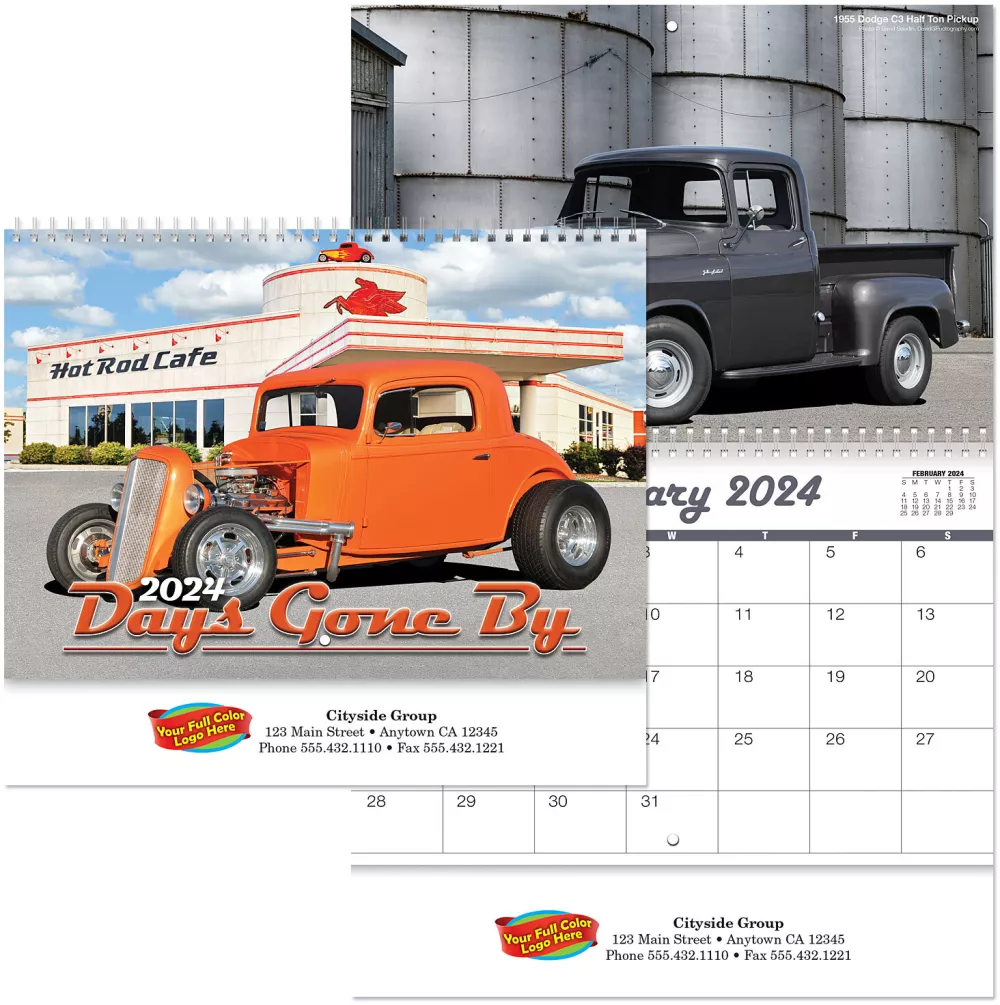 Calendrier mural en spirale Plein couleur Jours passés