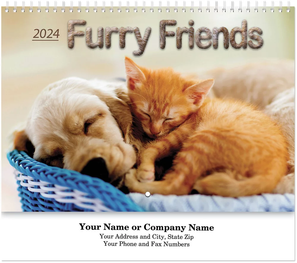 Furry Friends Spiral Wall Calendar