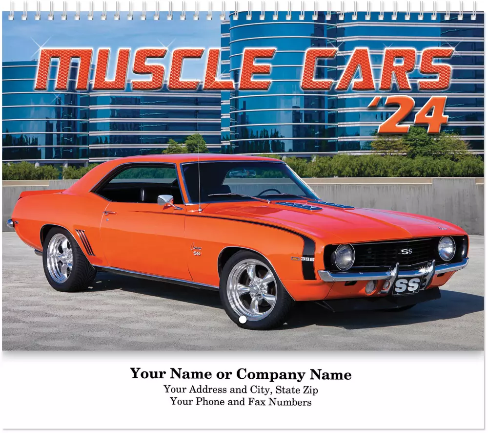 Calendrier mural en spirale Muscle Cars