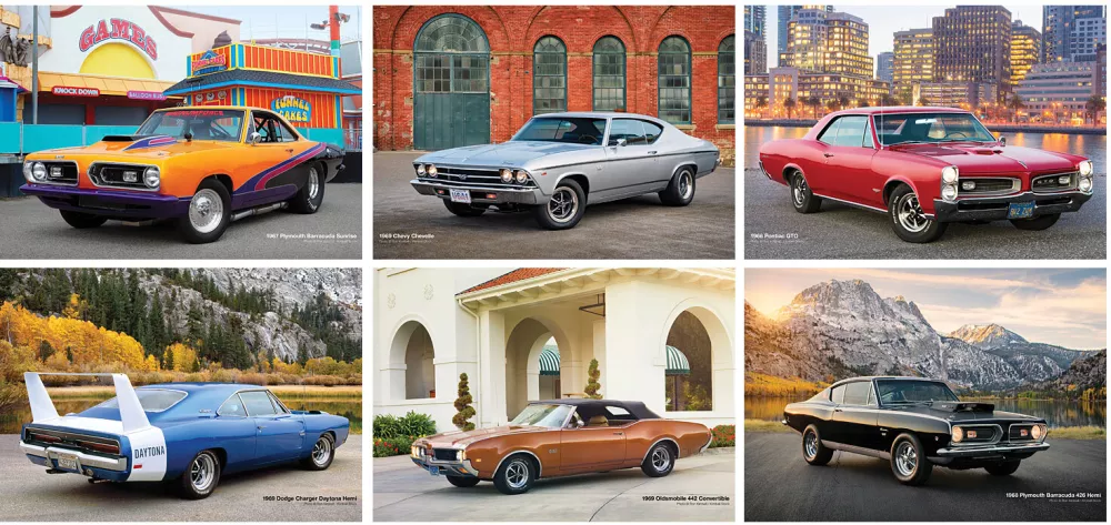 Calendrier mural en spirale Muscle Cars