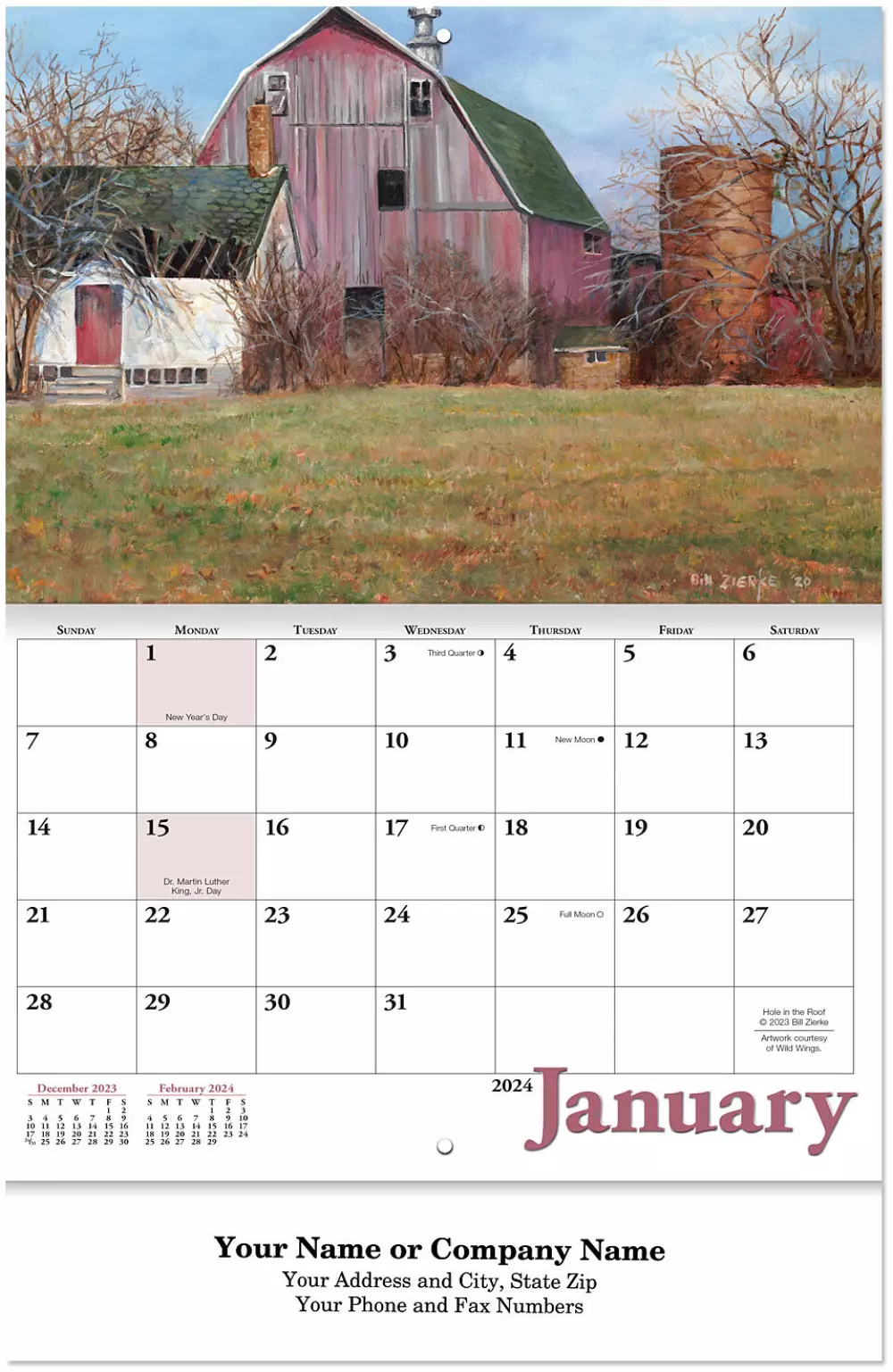Country Memories Stapled Wall Calendar