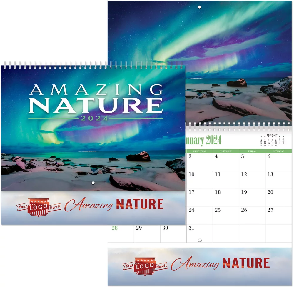 Luxe Gallery Amazing Nature Spiral Wall Calendar