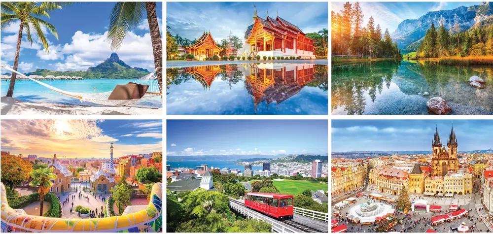 Calendrier mural en spirale "Voyageons"