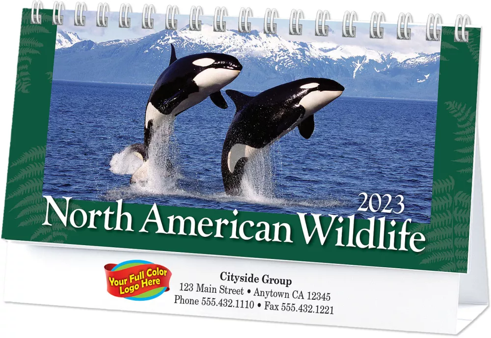 Calendrier de bureau sur la faune nord-américaine en couleur plein format