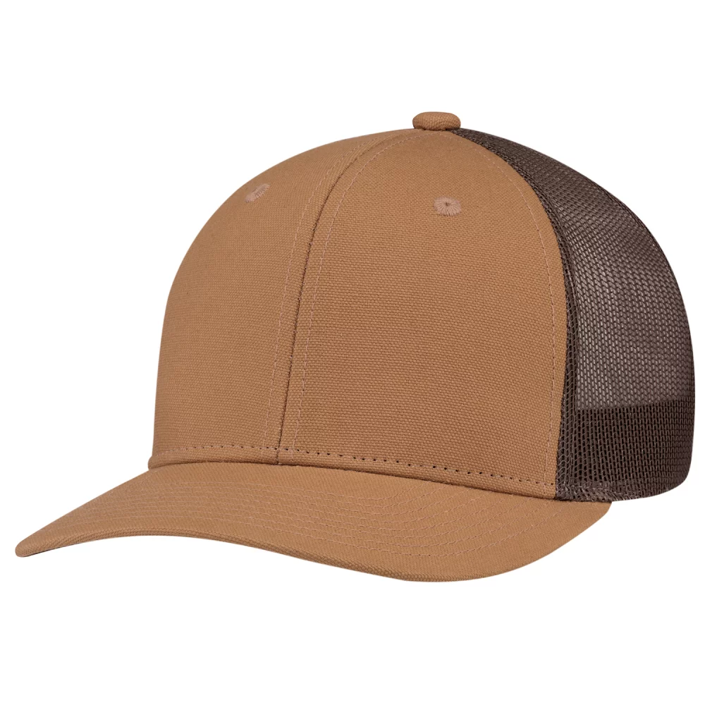 Toile de canard / Maille en polyester - Casquette structurée à 6 panneaux Pro-Round (dos en maille)