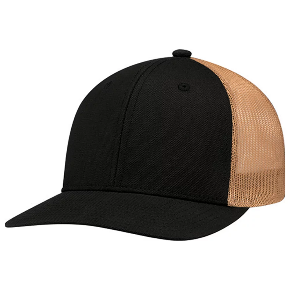 Toile de canard / Maille en polyester - Casquette structurée à 6 panneaux Pro-Round (dos en maille)