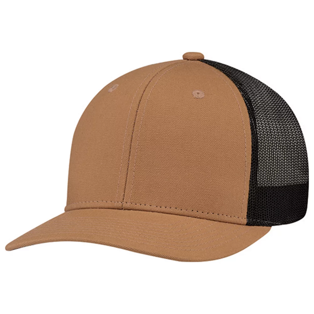 Toile de canard / Maille en polyester - Casquette structurée à 6 panneaux Pro-Round (dos en maille)