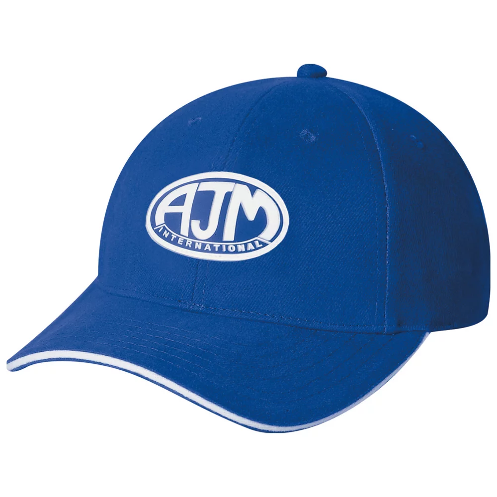 Casquette en sergé de coton brossé lourd avec bordure contrastée