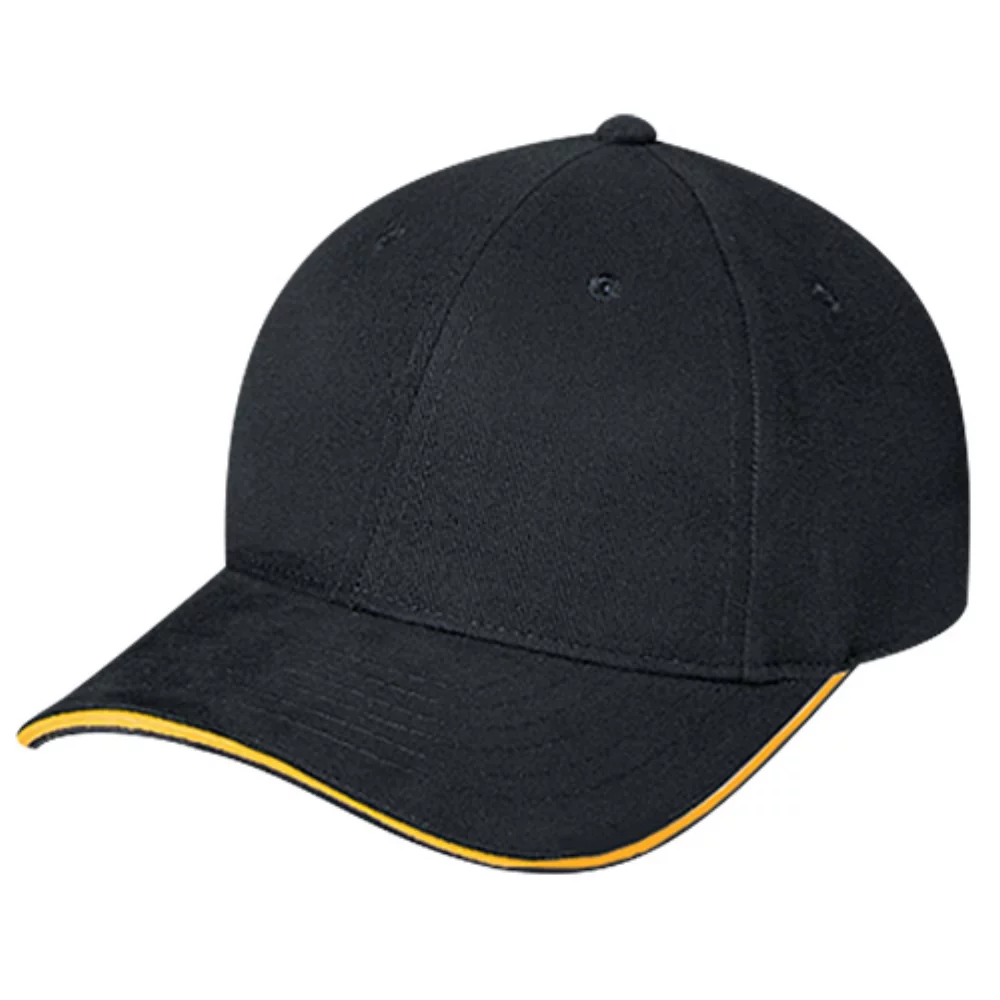 Casquette en sergé de coton brossé lourd avec bordure contrastée