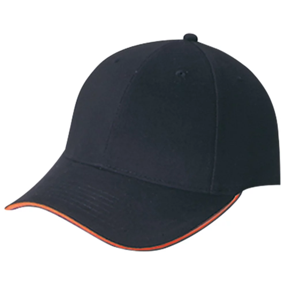 Casquette en sergé de coton brossé lourd avec bordure contrastée