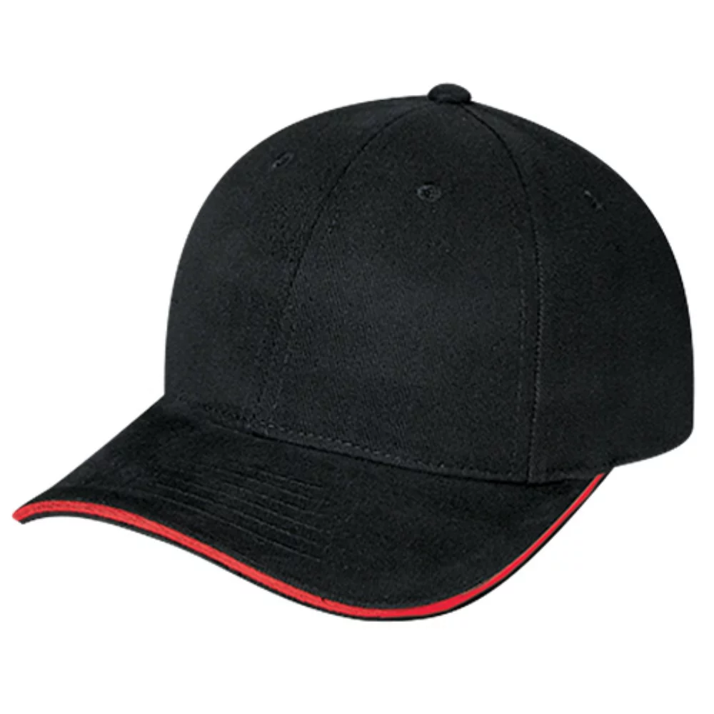 Casquette en sergé de coton brossé lourd avec bordure contrastée