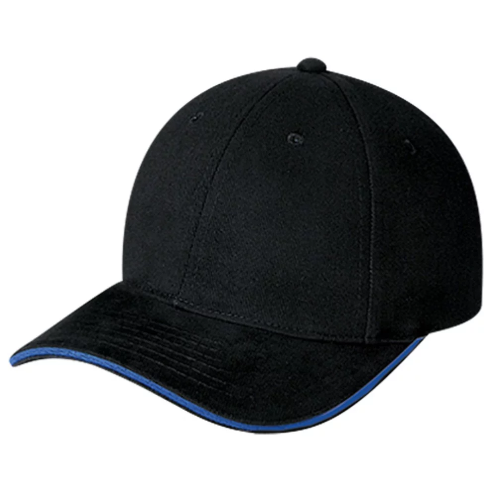 Casquette en sergé de coton brossé lourd avec bordure contrastée