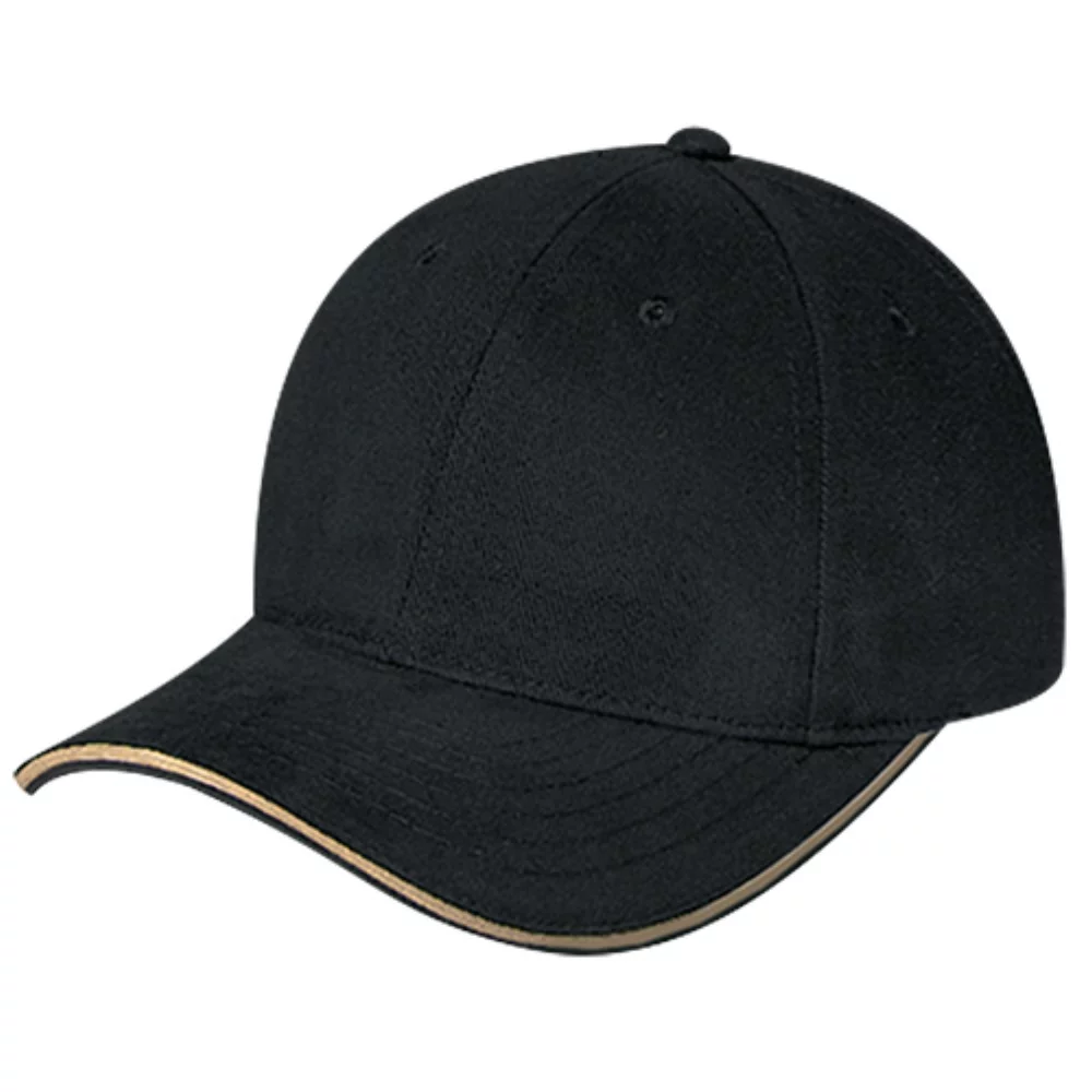 Casquette en sergé de coton brossé lourd avec bordure contrastée