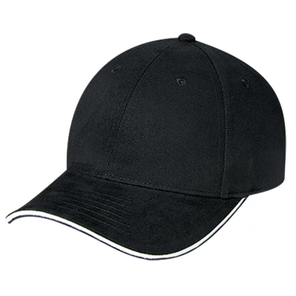 Casquette en sergé de coton brossé lourd avec bordure contrastée