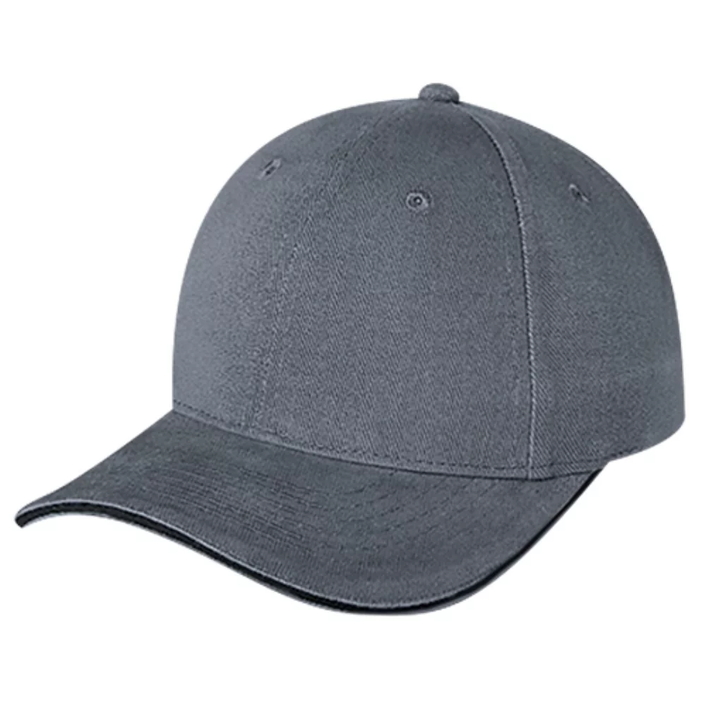 Casquette en sergé de coton brossé lourd avec bordure contrastée