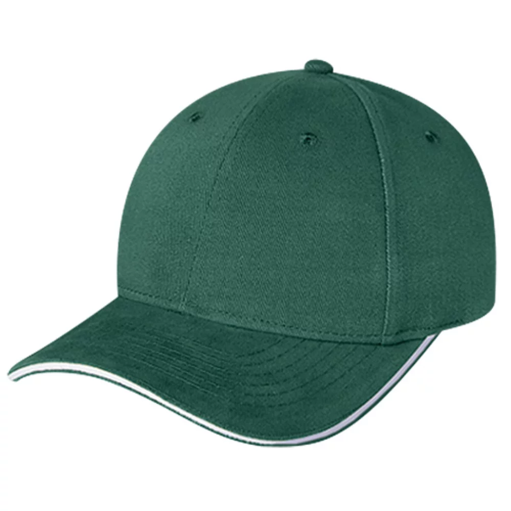 Casquette en sergé de coton brossé lourd avec bordure contrastée