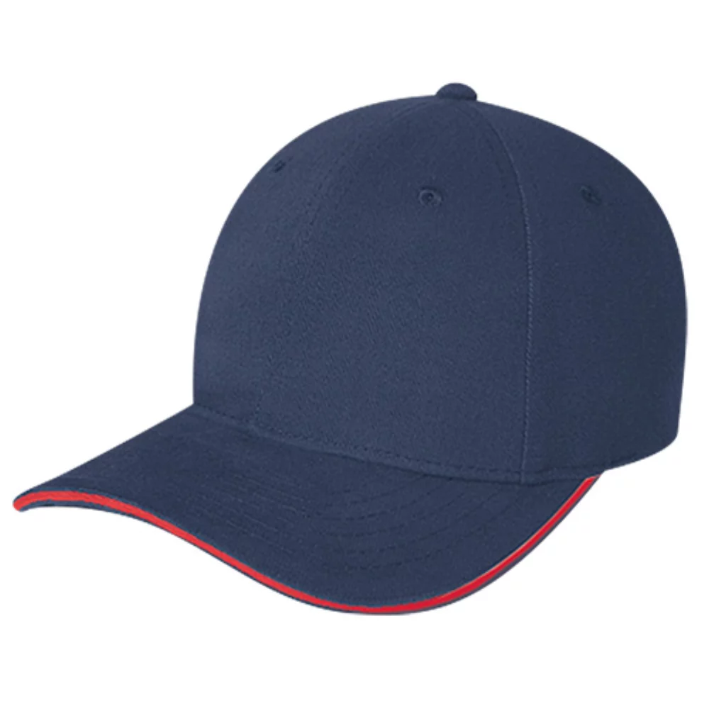 Casquette en sergé de coton brossé lourd avec bordure contrastée