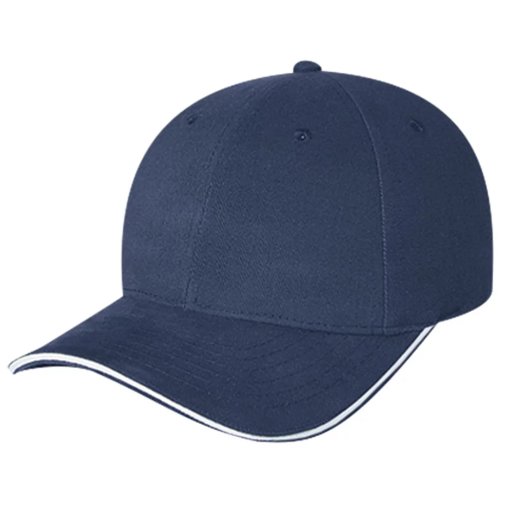 Casquette en sergé de coton brossé lourd avec bordure contrastée