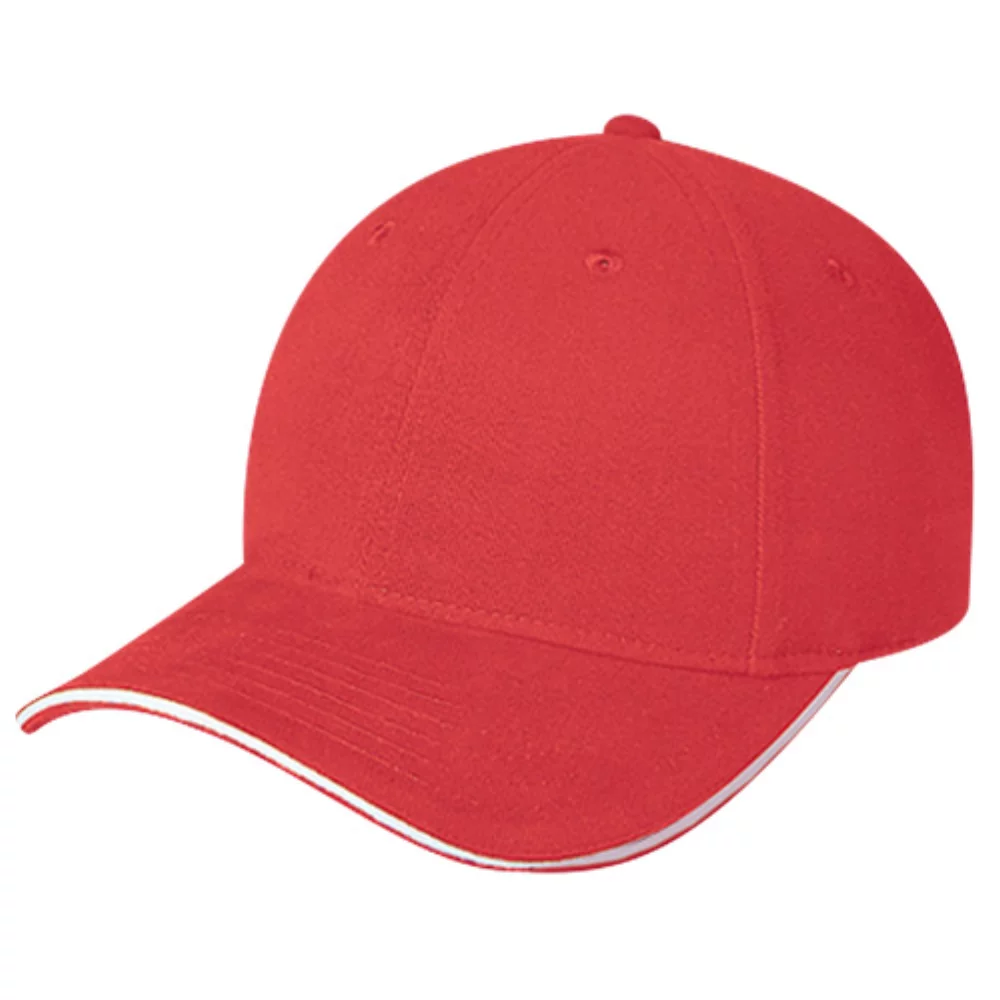 Casquette en sergé de coton brossé lourd avec bordure contrastée