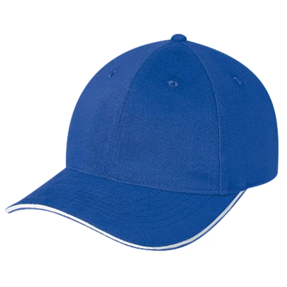 Casquette en sergé de coton brossé lourd avec bordure contrastée