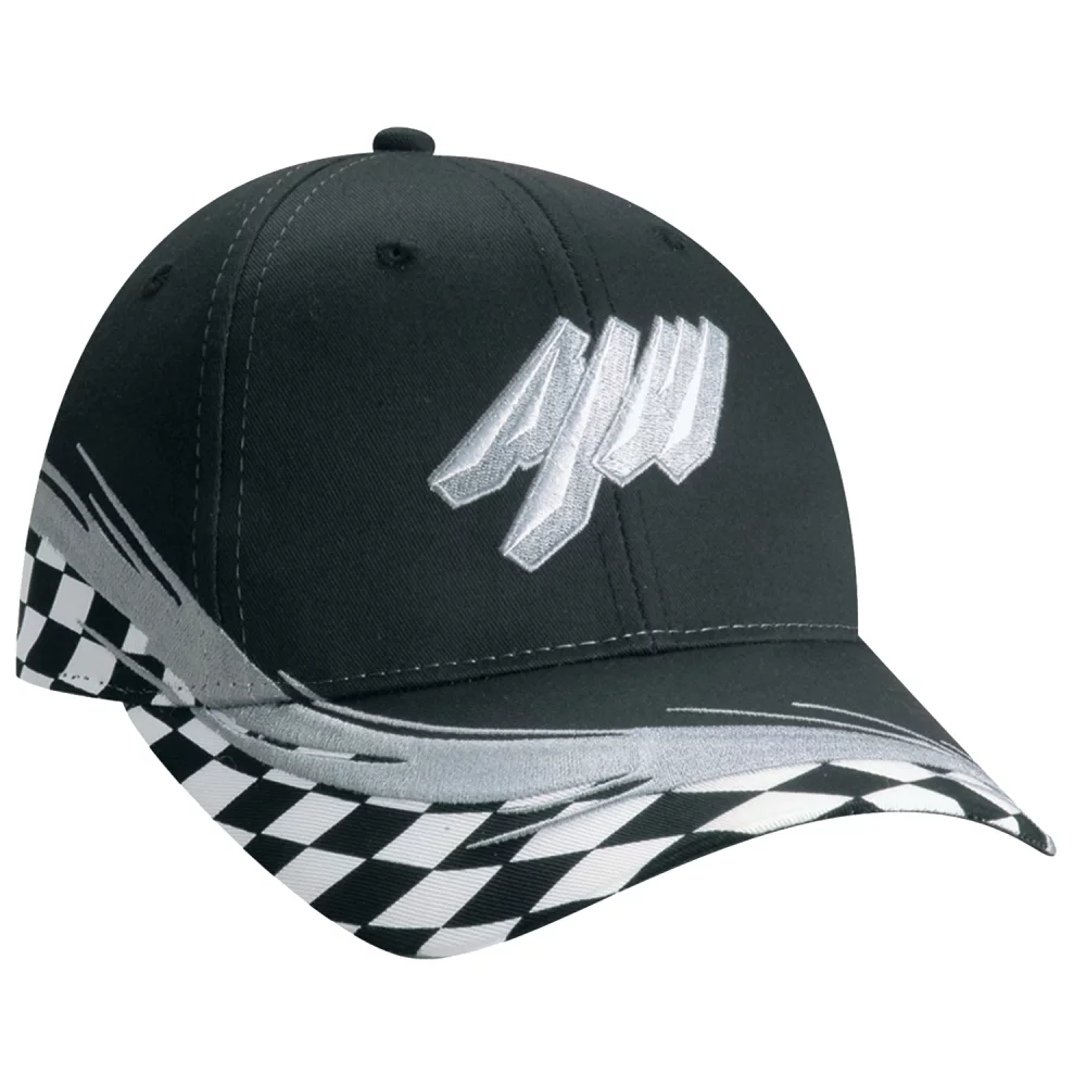 Casquette en polycoton ajustée avec accent de style Grand Prix.