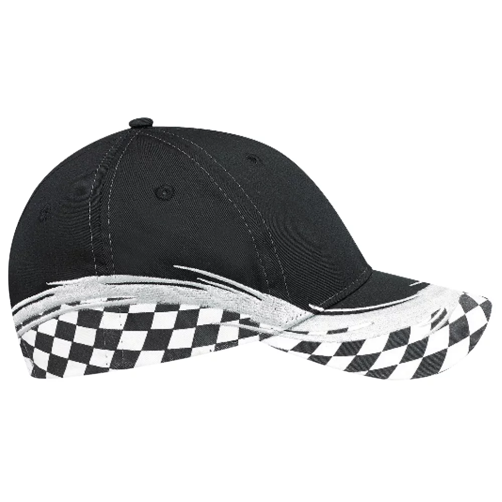 Casquette en polycoton ajustée avec accent de style Grand Prix.