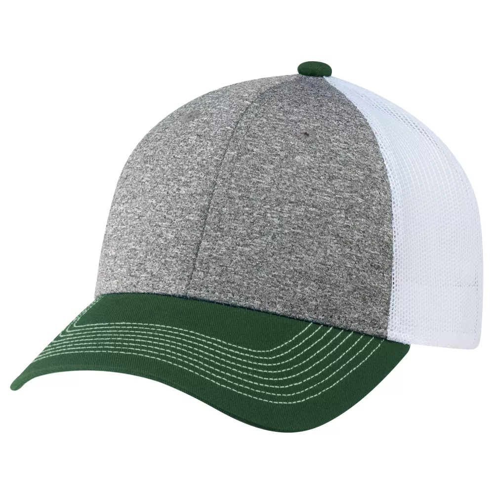 Casquette en toile de coton / polyester chiné / maille en nylon