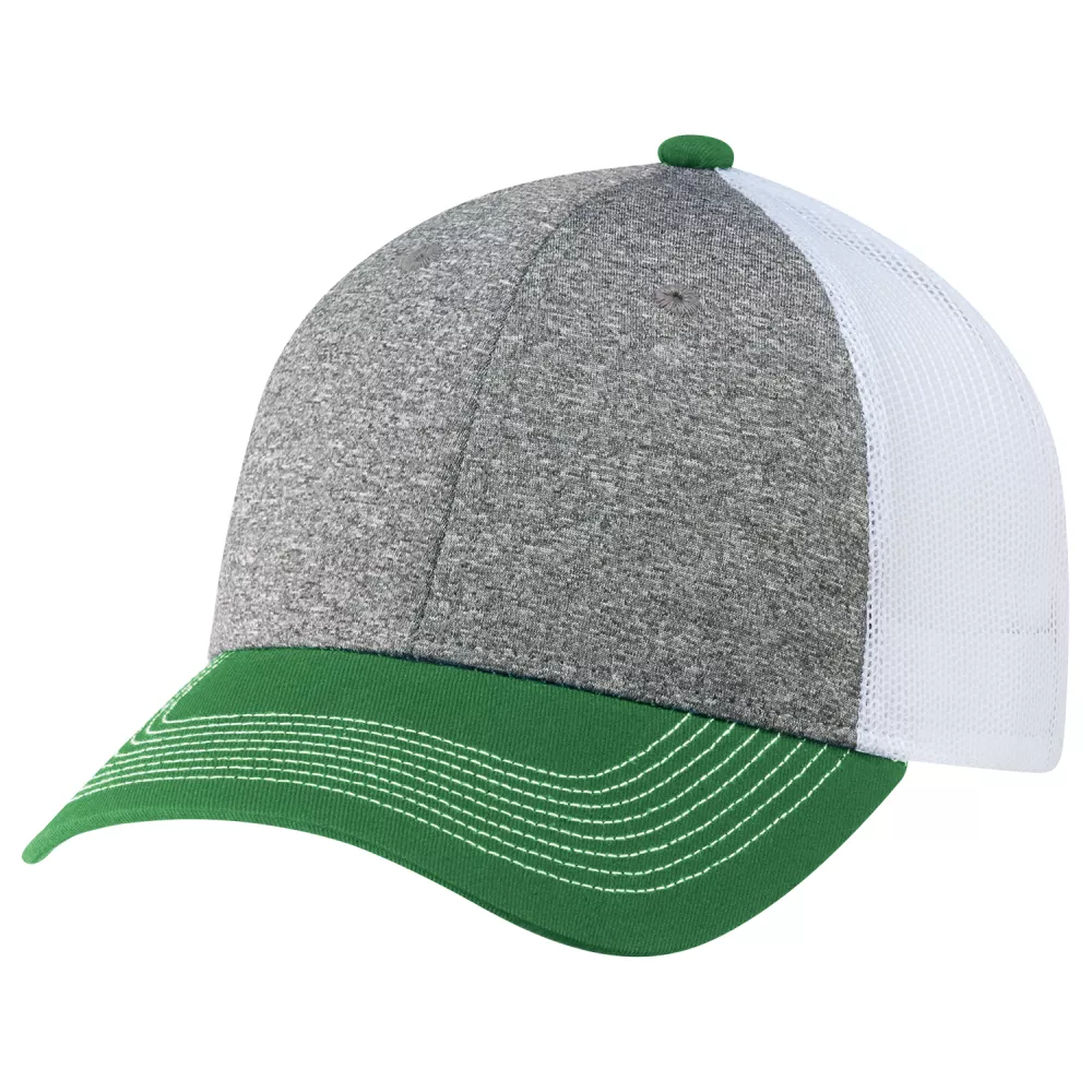 Casquette en toile de coton / polyester chiné / maille en nylon