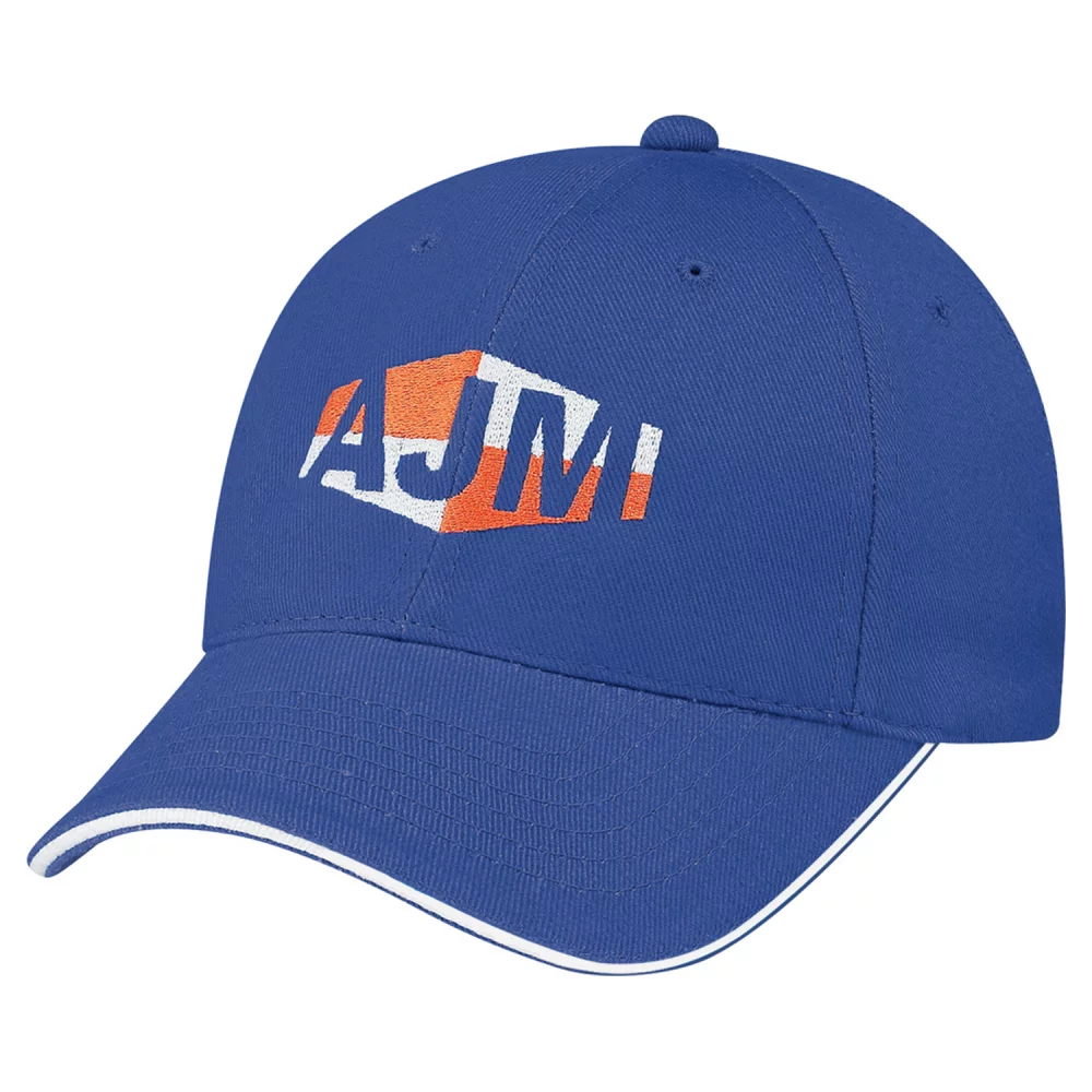 Casquette en sergé de coton brossé avec bordure contrastante