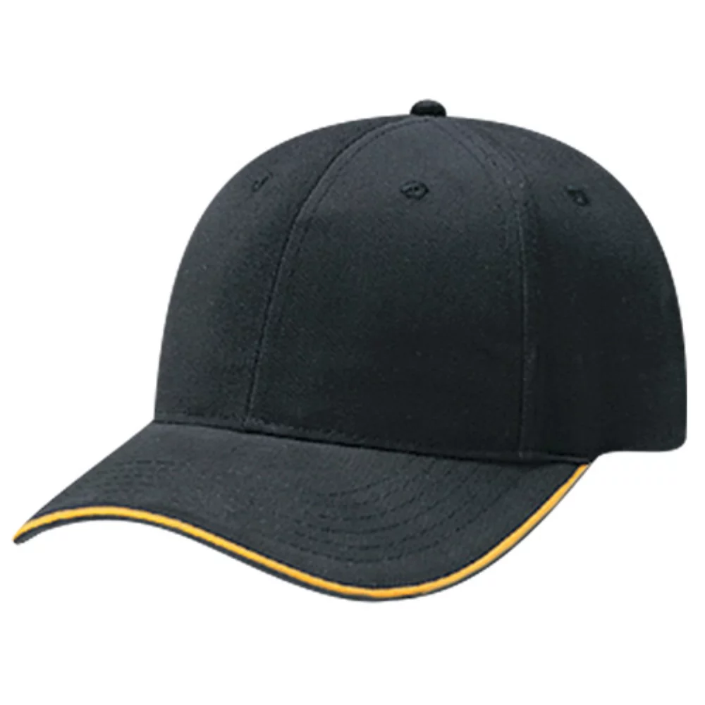 Casquette en sergé de coton brossé avec bordure contrastante