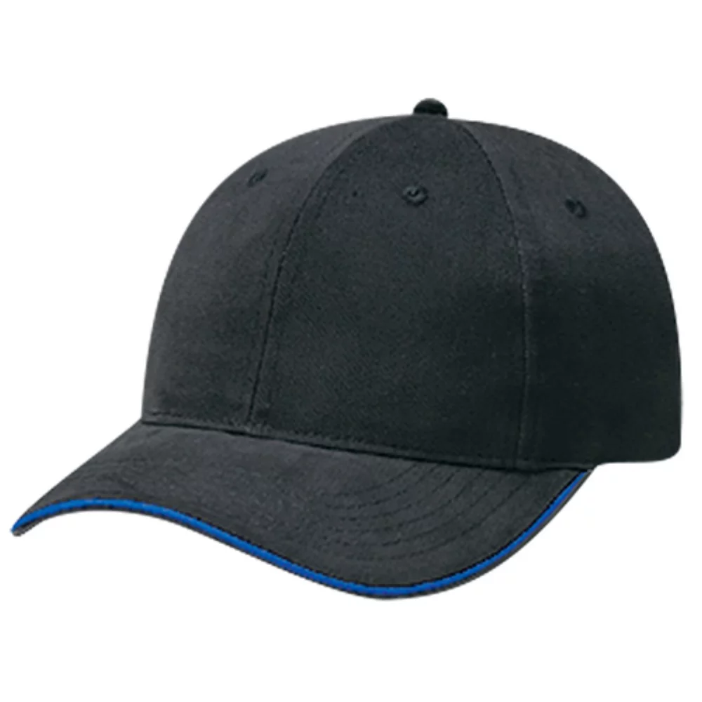 Casquette en sergé de coton brossé avec bordure contrastante