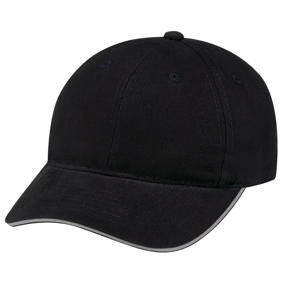 Casquette en sergé de coton brossé avec bordure contrastante