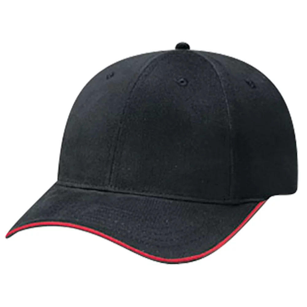 Casquette en sergé de coton brossé avec bordure contrastante
