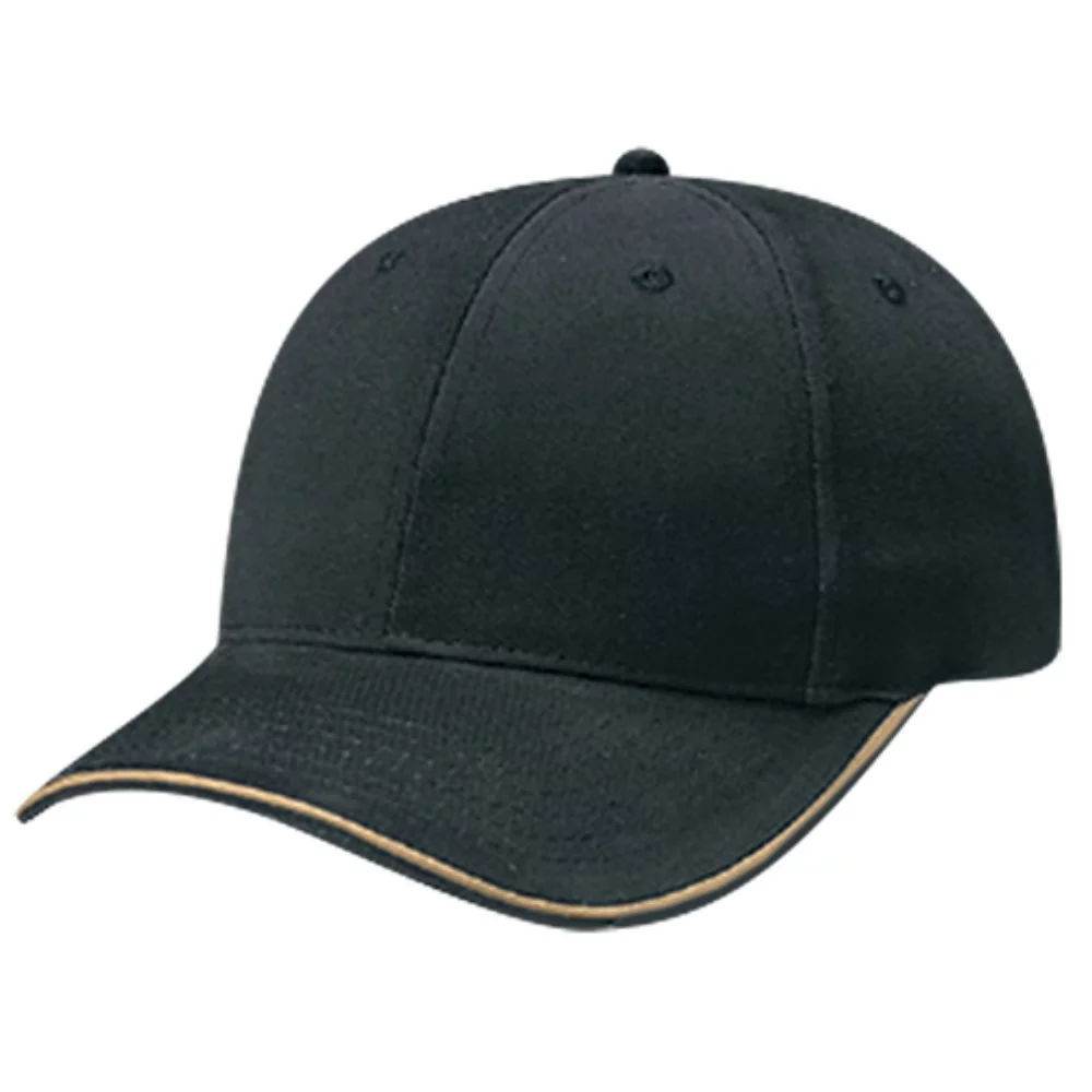 Casquette en sergé de coton brossé avec bordure contrastante