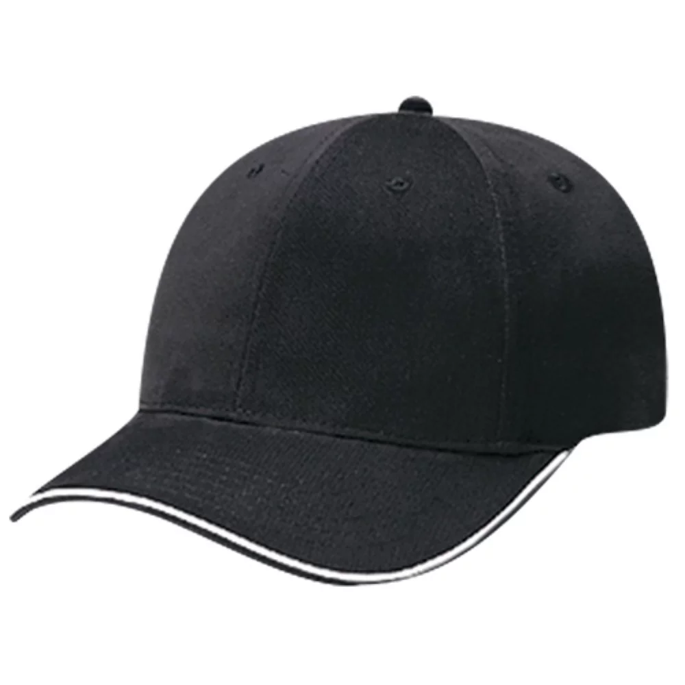 Casquette en sergé de coton brossé avec bordure contrastante