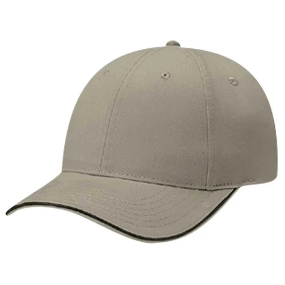 Brushed Cotton Drill Cap w/Contrast Edge