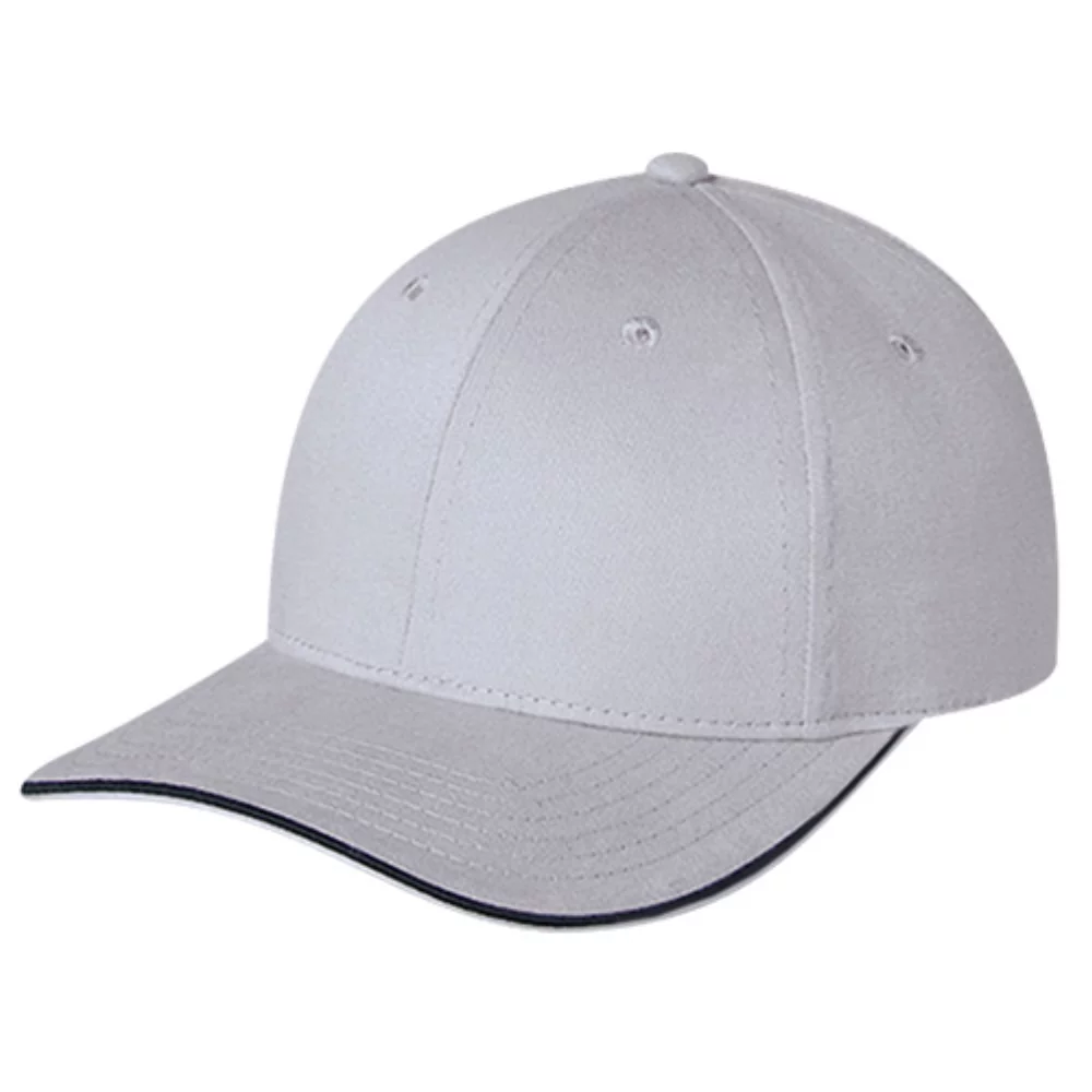 Casquette en sergé de coton brossé avec bordure contrastante