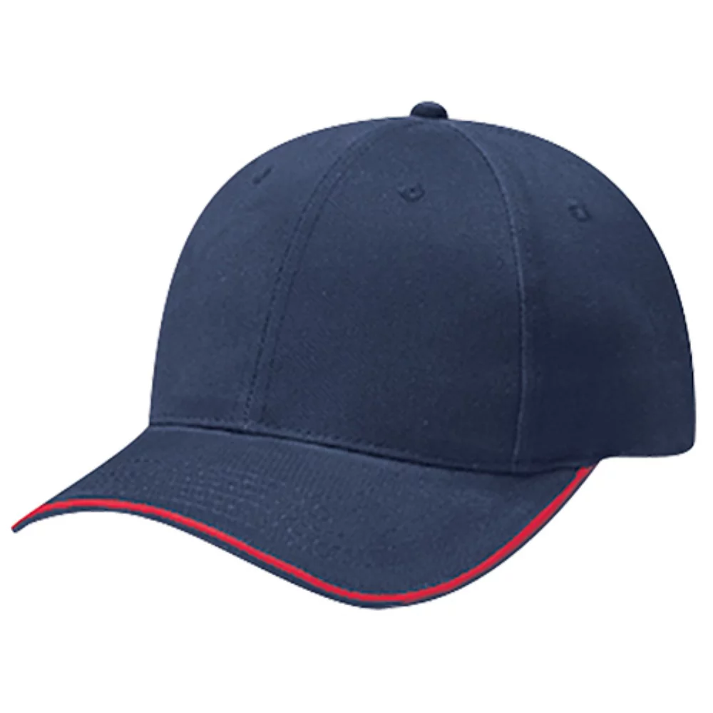 Casquette en sergé de coton brossé avec bordure contrastante