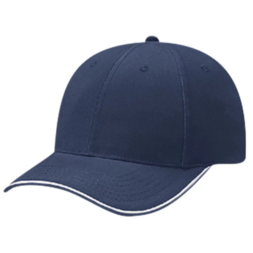 Casquette en sergé de coton brossé avec bordure contrastante