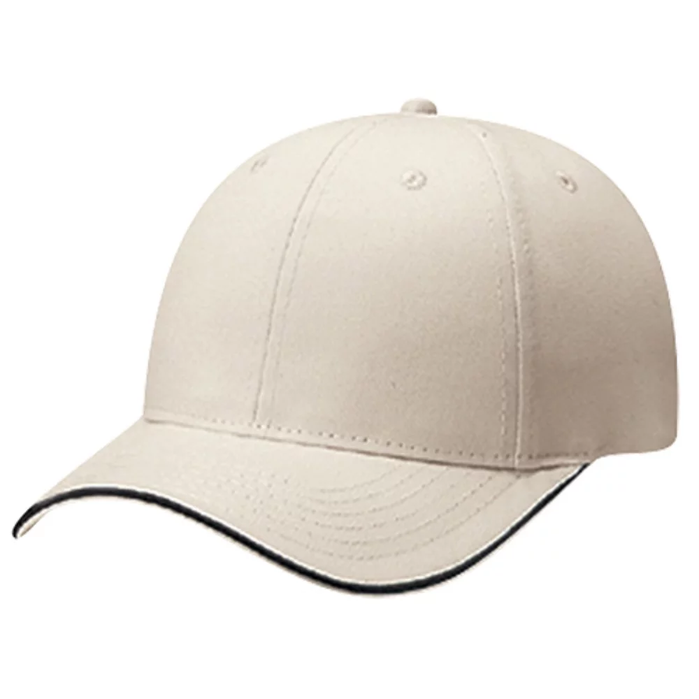 Casquette en sergé de coton brossé avec bordure contrastante