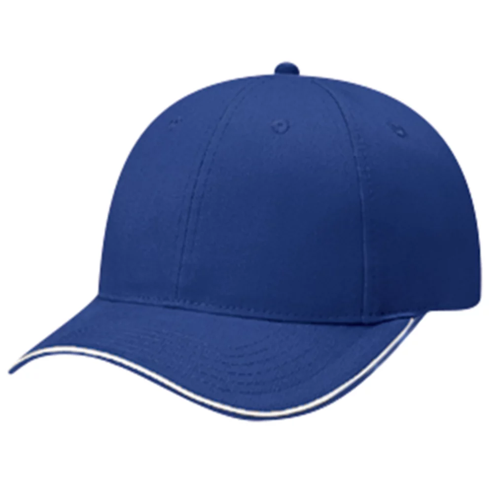 Casquette en sergé de coton brossé avec bordure contrastante