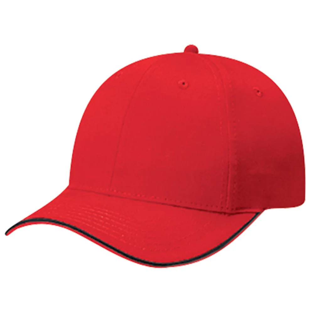 Casquette en sergé de coton brossé avec bordure contrastante